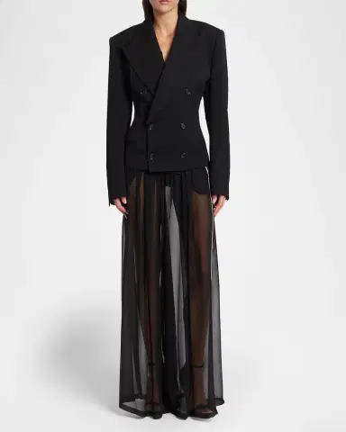 Dolce & Gabbana Exaggerated Shoulder Double-Breasted Silk Jacket | Thumbnail 2