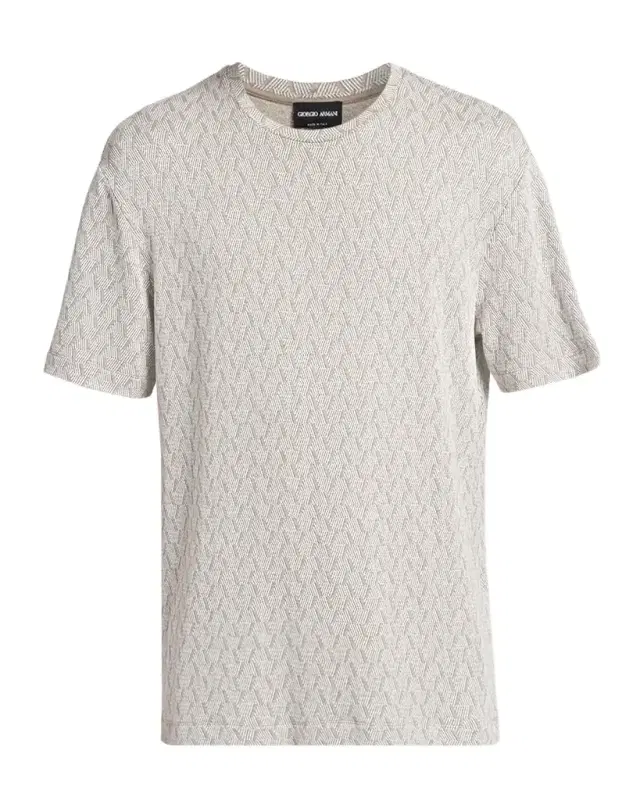 Men's Geometric Jacquard Crewneck T-Shirt