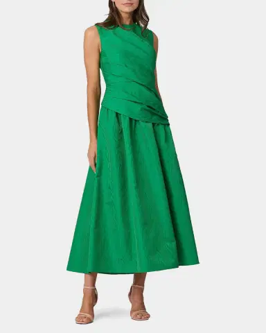 Shoshanna Gabriele Pleated Swirl-Print Midi Dress | Thumbnail 2