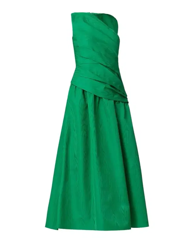 Shoshanna Gabriele Pleated Swirl-Print Midi Dress
