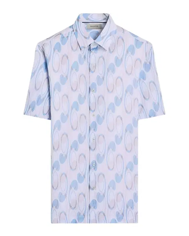 Men 's Orson Abstract-Print Cotton Seersucker Short-Sleeve Shirt