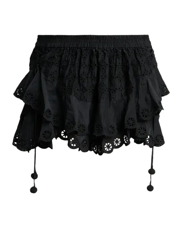 Neis Eyelet Ruffle Pull-On Shorts
