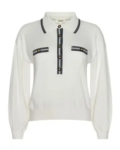 L'Agence Malaki Cropped Polo Sweater | Thumbnail 1