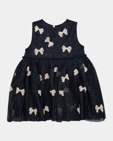 Konges Slojd Girl's Yvonne Sequined Bow Tulle Dress | Thumbnail 2 Konges Slojd Girl's Yvonne Sequined Bow Tulle Dress | Thumbnail 2