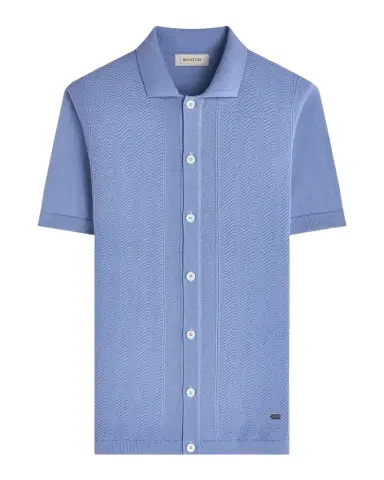 Bugatchi Men's Chevron Short-Sleeve Polo Sweater | Thumbnail 1 Bugatchi Men's Chevron Short-Sleeve Polo Sweater | Thumbnail 1