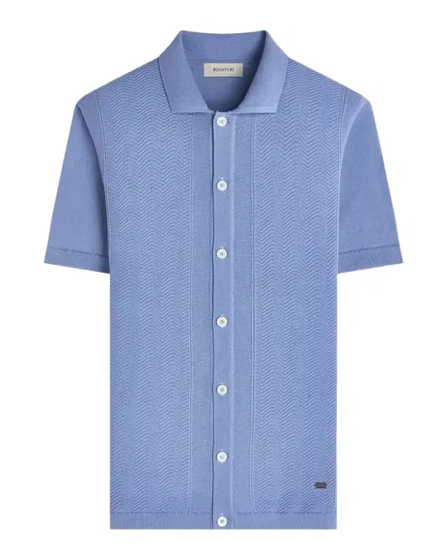Bugatchi Men 's Chevron Short-Sleeve Polo Sweater
