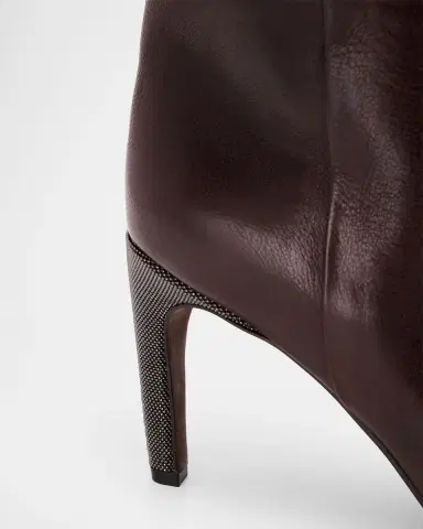 Brunello Cucinelli 80mm Leather Knee-High Boots with Monili Heel | Thumbnail 3 Brunello Cucinelli 80mm Leather Knee-High Boots with Monili Heel | Thumbnail 3
