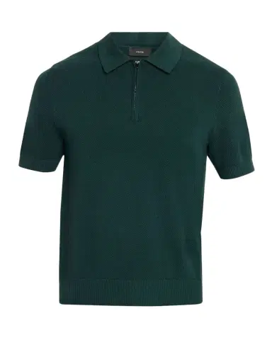 Vince Men's Cotton and Cashmere Pique Half-Zip Polo Shirt | Thumbnail 1 Vince Men's Cotton and Cashmere Pique Half-Zip Polo Shirt | Thumbnail 1