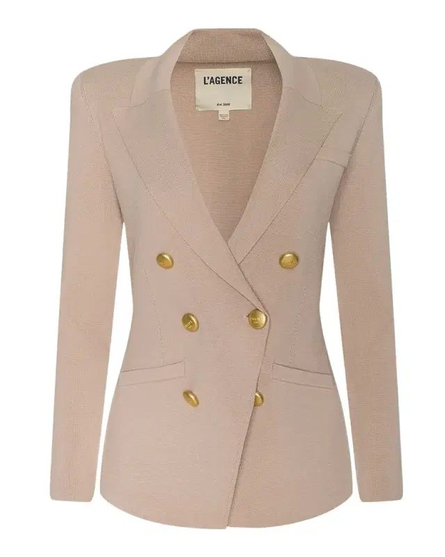 L 'AGENCE Amelia Knit Double-Breasted Blazer