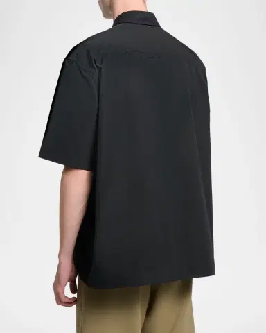 Saint Laurent Men's Cotton Chemise Short-Sleeve Shirt | Thumbnail 3 Saint Laurent Men's Cotton Chemise Short-Sleeve Shirt | Thumbnail 3