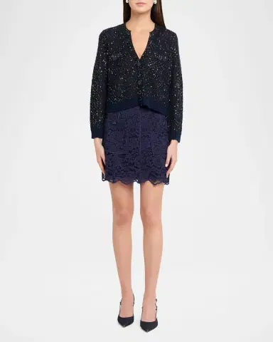 L'AGENCE Blanca Sequined Knit Cardigan | Thumbnail 2 L'AGENCE Blanca Sequined Knit Cardigan | Thumbnail 2