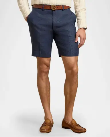 Ralph Lauren Purple Label Men's Gregory Hand-Tailored Linen Shorts | Thumbnail 4 Ralph Lauren Purple Label Men's Gregory Hand-Tailored Linen Shorts | Thumbnail 4