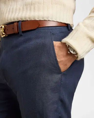 Ralph Lauren Purple Label Men's Gregory Hand-Tailored Linen Shorts | Thumbnail 5 Ralph Lauren Purple Label Men's Gregory Hand-Tailored Linen Shorts | Thumbnail 5