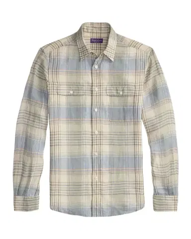 Ralph Lauren Purple Label Plaid Linen Shirt | Thumbnail 1
