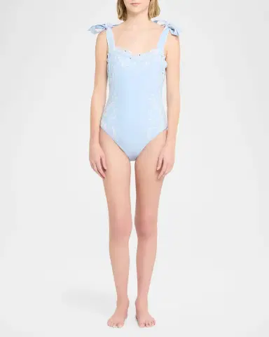 Simkhai Laurie Embroidered One-Piece Swimsuit | Thumbnail 2 Simkhai Laurie Embroidered One-Piece Swimsuit | Thumbnail 2