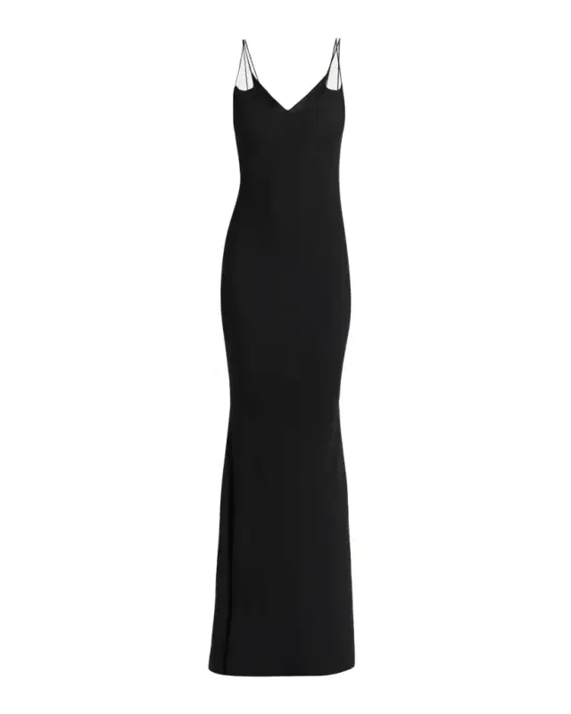 TOM FORD Strappy Satin Back Crepe Maxi Dress