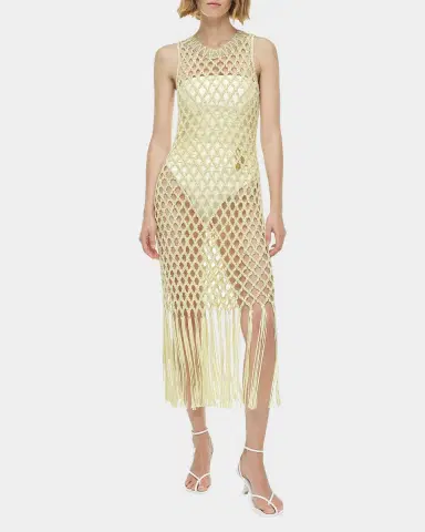 SIMKHAI Jensen Macrame Midi Dress | Thumbnail 2 SIMKHAI Jensen Macrame Midi Dress | Thumbnail 2