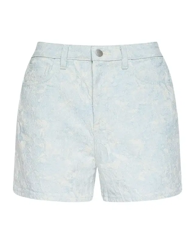 L 'AGENCE Lissania Ultra-High Rise Floral Denim Shorts