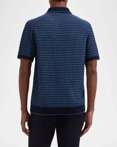 Bugatchi Men's Two-Tone Honeycomb Button-Front Sweater | Thumbnail 3 Bugatchi Men's Two-Tone Honeycomb Button-Front Sweater | Thumbnail 3