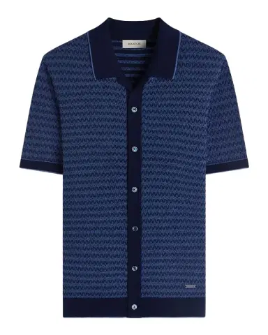 Bugatchi Men's Two-Tone Honeycomb Button-Front Sweater | Thumbnail 1 Bugatchi Men's Two-Tone Honeycomb Button-Front Sweater | Thumbnail 1