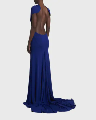 Tom Ford Cap-Sleeve Backless Trumpet Gown | Thumbnail 3 Tom Ford Cap-Sleeve Backless Trumpet Gown | Thumbnail 3