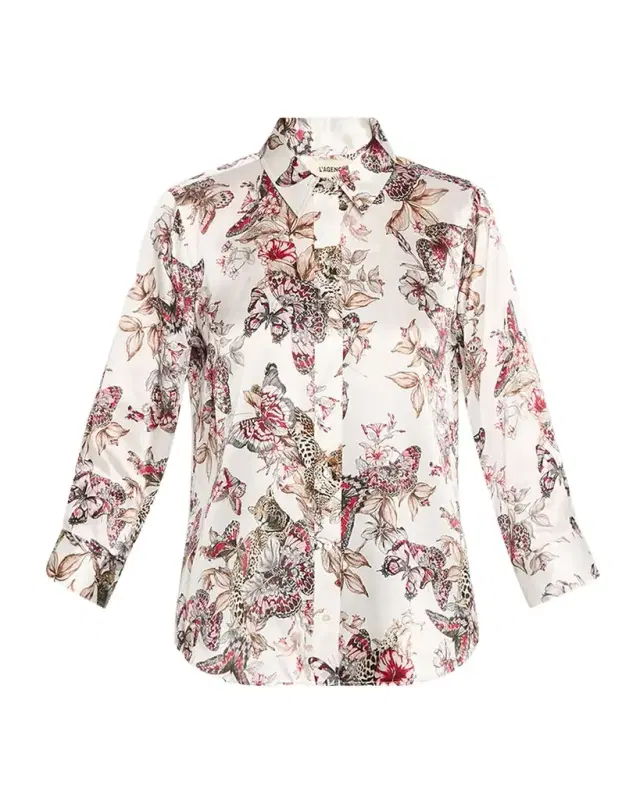Dani Silk Button-Front Blouse