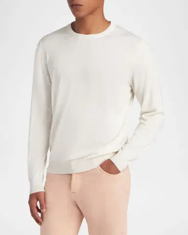 Kiton Men's Icon Silk, Cashmere and Linen Crewneck Sweater | Thumbnail 4