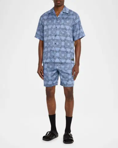 Scotch & Soda Men's Logo Horseshoe-Printed Short-Sleeve Shirt | Thumbnail 2