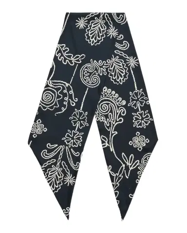 Giorgio Armani Men's Floral Artwork Silk Neck Scarf | Thumbnail 1 Giorgio Armani Men's Floral Artwork Silk Neck Scarf | Thumbnail 1