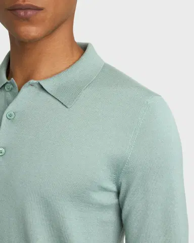 Brioni Men's Cashmere-Silk Polo Sweater | Thumbnail 5