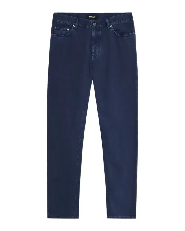 ZEGNA Men 's Pure Cotton Slim Fit Five-Pocket Jeans