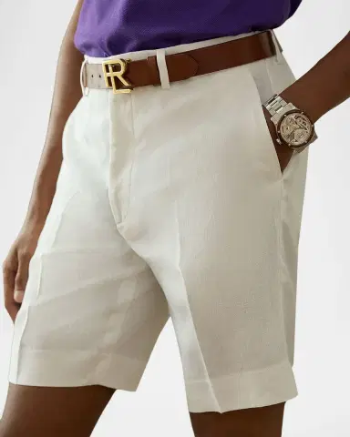 Ralph Lauren Purple Label Men's Hand-Tailored Linen Shorts | Thumbnail 5