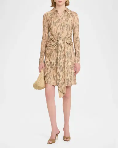 Ganni Printed Marl Mesh Shirtdress | Thumbnail 2 Ganni Printed Marl Mesh Shirtdress | Thumbnail 2