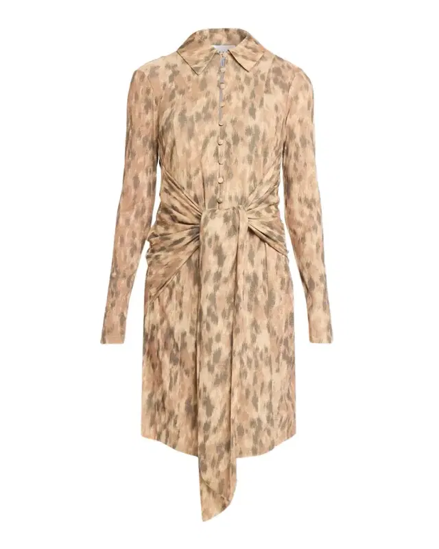 Ganni Printed Marl Mesh Shirtdress