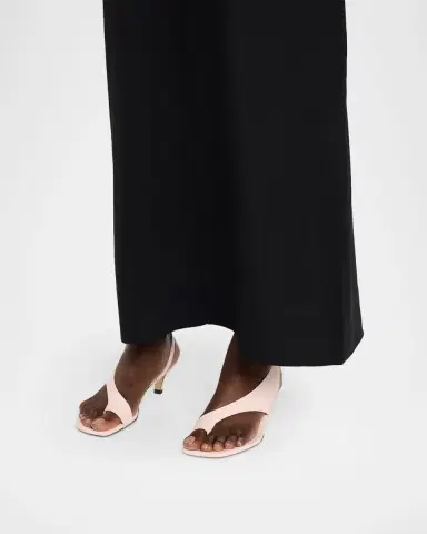 TOTEME Leather Kitten-Heel Thong Sandals | Thumbnail 2