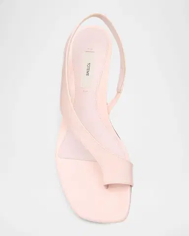 TOTEME Leather Kitten-Heel Thong Sandals | Thumbnail 6