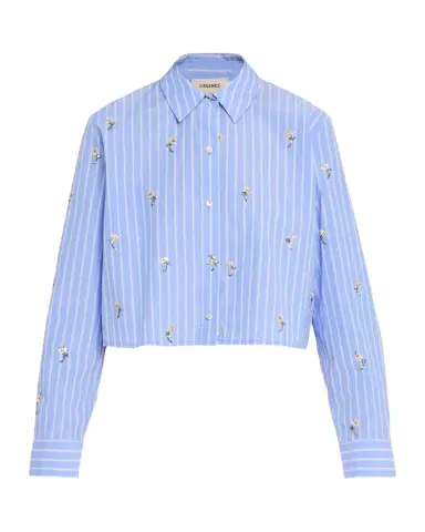 L'Agence Cosette Sequined Button-Front Crop Shirt | Thumbnail 1 L'Agence Cosette Sequined Button-Front Crop Shirt | Thumbnail 1