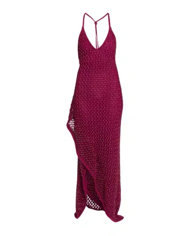 Diotima Riki Crystal Crochet Knit Halter Maxi Dress | Thumbnail 1