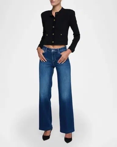 L'Agence Patsy Cropped Crewneck Cardigan | Thumbnail 2