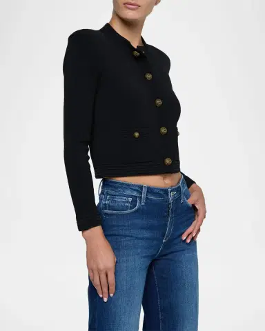 L'Agence Patsy Cropped Crewneck Cardigan | Thumbnail 5