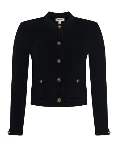 L'Agence Patsy Cropped Crewneck Cardigan | Thumbnail 1