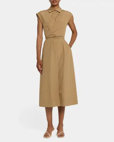Lafayette 148 New York Wrap-Front Cotton Midi Shirtdress | Thumbnail 2