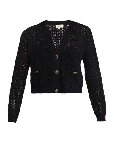 L'AGENCE Orla Pointelle Knit Cardigan | Thumbnail 1