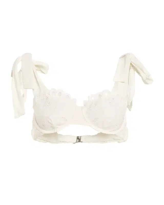 SIMKHAI Sofie Embroidered Tie-Strap Bikini Top