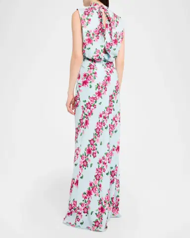 Saloni Fleur Printed High-Neck Dress | Thumbnail 3
