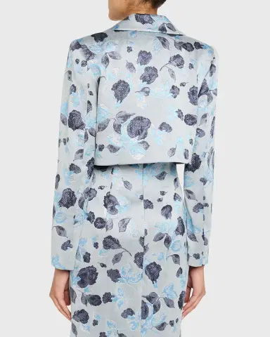 PRABAL GURUNG Metallic Floral Jacquard Bolero Jacket | Thumbnail 3 PRABAL GURUNG Metallic Floral Jacquard Bolero Jacket | Thumbnail 3