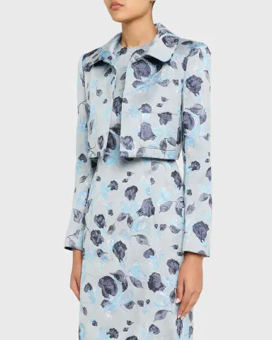 PRABAL GURUNG Metallic Floral Jacquard Bolero Jacket | Thumbnail 4 PRABAL GURUNG Metallic Floral Jacquard Bolero Jacket | Thumbnail 4