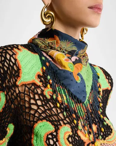 Etro Embroidered Paisley-Print Fringe Scarf | Thumbnail 2 Etro Embroidered Paisley-Print Fringe Scarf | Thumbnail 2