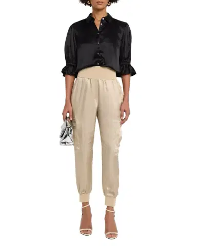 Cinq à Sept Fiona Silk Satin Short-Sleeve Top | Thumbnail 1 Cinq à Sept Fiona Silk Satin Short-Sleeve Top | Thumbnail 1