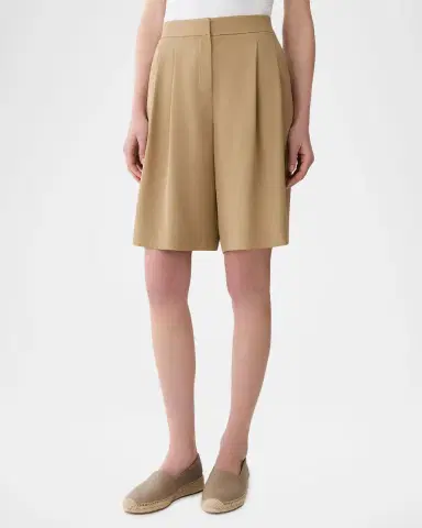 Lafayette 148 New York Sutton Wide-Leg Silk Georgette Shorts | Thumbnail 4